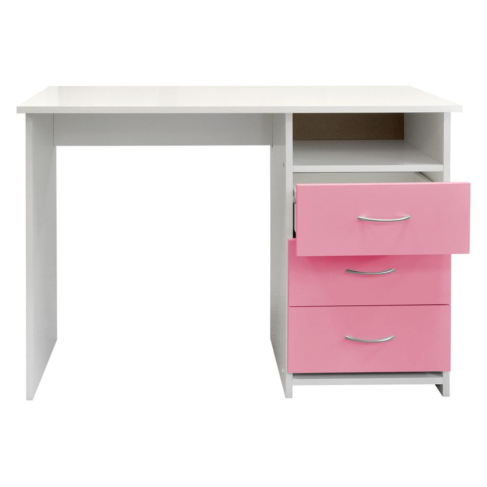IDEA nábytok Písací stôl 44 ružová/biela